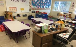 VPK classroom activity area with educational materials